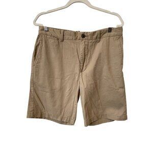 JCP Mens Shorts Size 34 Chino Tan Khaki Cotton Flat Front Pockets Preppy Golf